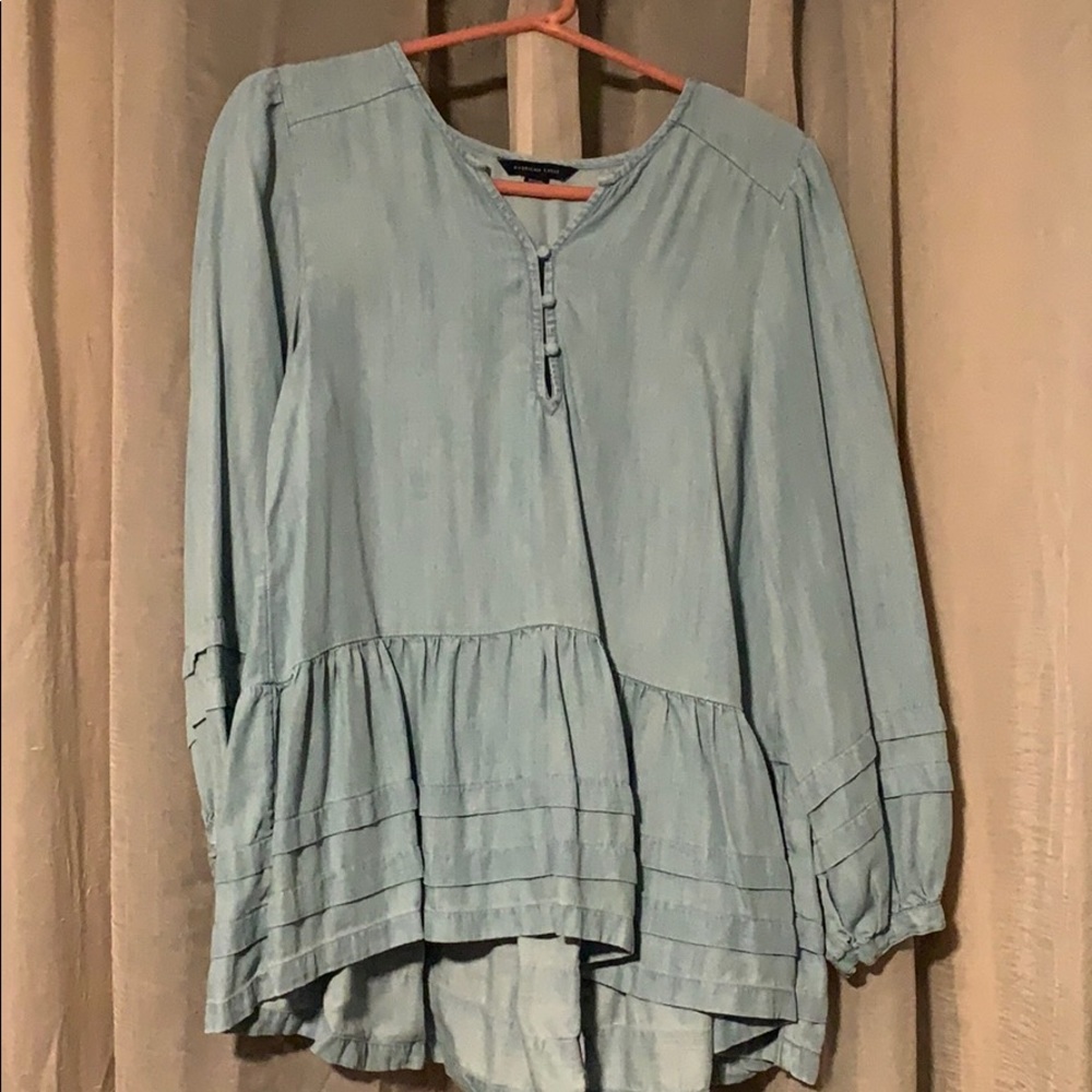 Boho balloon sleeve peplum blouse
